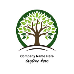 Obraz premium minimal tree logo design here 