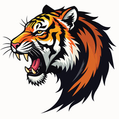 Obraz premium Wild Tiger Vector Art for Bold T-Shirt Graphics & Printing Vectors.