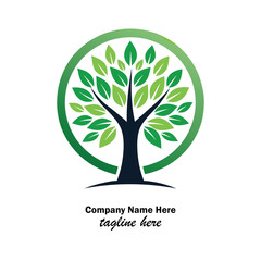 minimal tree logo design here 