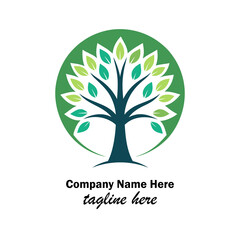 Obraz premium minimal tree logo design here 