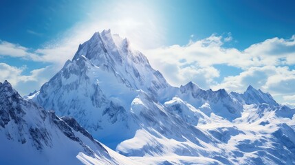 Obraz premium peak mountains with sun