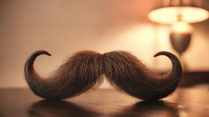 Obraz premium Close-up of a Perfectly Groomed Handlebar Mustache