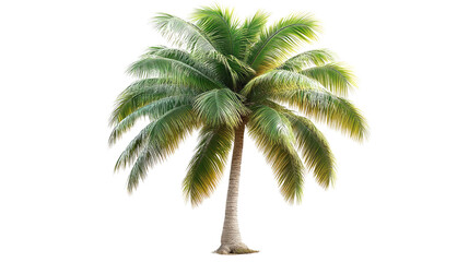 Obraz premium Tropical Paradise: A lush, photorealistic palm tree with vibrant green fronds stands tall, inviting viewers to a tropical paradise.