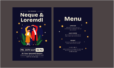 Wedding Invitation Template. Beautiful wedding invitation template. Simple and elegant wedding card template
