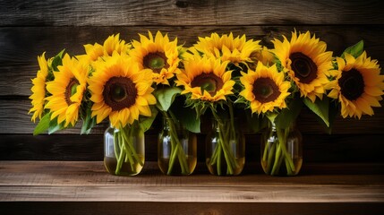 Obraz premium mason flowers wood background