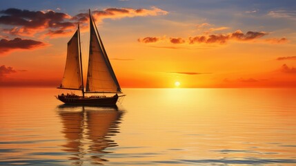 Fototapeta premium sea golden sky