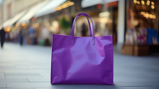 compartment purple shopping bag