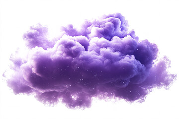 purple cloud with white stars isolated on white background
