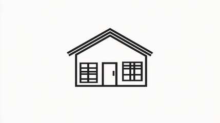 Simple house illustration, white background, home design, real estate