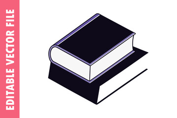 vector illustration of a book, black and whet background