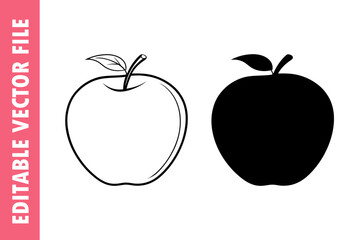 Black and White teacher Apple Silhouette and line art vector design