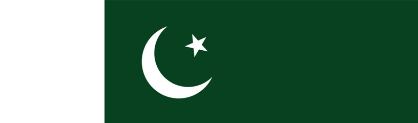 Flag of Pakistan. Pakistan flag long banner digital vector illustration