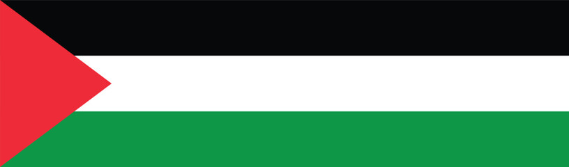 Flag of Palestine. Palestine flag long banner digital vector illustration