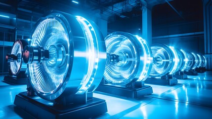 Futuristic and Innovative High Tech Aerospace Parts Manufacturing Facility Efficiently Producing Advanced Turbine Engines for the Transportation and Energy Industries