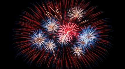 close red white blue fireworks