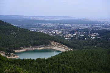 Naklejka premium Doyran Pond in Antalya, lake in the forest, lake view