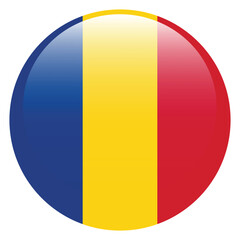 Fototapeta premium Flag of Romania. Romania round flag logo icon computer vector illustration design