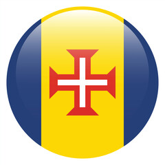 Flag of Madeira. Madeira round flag logo icon computer vector illustration design