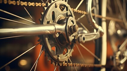 Close up view of a classic vintage steel road bicycle s beautifully lugged frame showcasing the intricate detailing and engineering craftsmanship