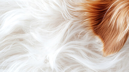 Naklejka premium Soft white and brown dog fur pattern, showcasing texture and warmth