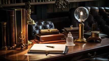 vintage desk and pen