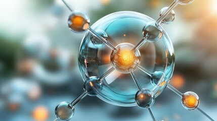 3D Molecular Structure in Abstract Scientific Background