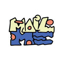 Decorative illustration of Mail-Me Style Typeface. Perfect for Communication-themed Assets, Digital Products, and Creative Projects!