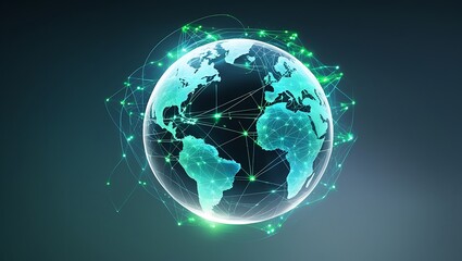 earth globe on black background