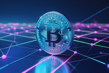 Naklejka premium binary code on a blue background