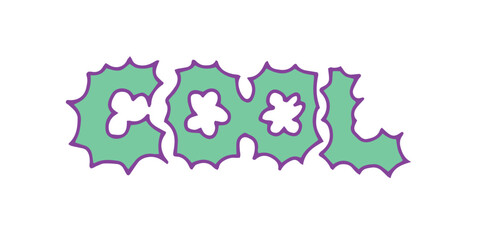 Hand-drawn Illustration of the word COOL with spikey style. Suitable for T-shirt, Merchandise Printing, Logo and Creative Industries.