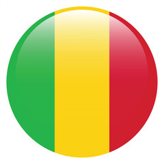 Fototapeta premium Flag of Mali. Mali round flag logo icon computer vector illustration design