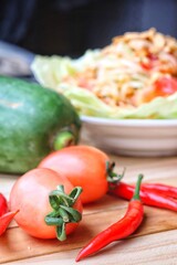 Papaya salad spicy Thai food