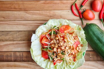 Papaya salad spicy Thai food