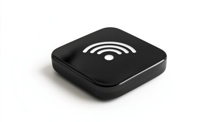 Black WiFi Icon on Colorful Background – Modern Wireless Symbol Design