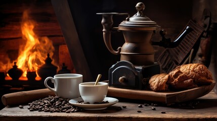 Obraz premium rustic coffee still life