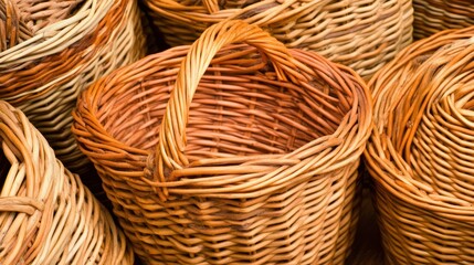 A Collection of Woven Wicker Baskets