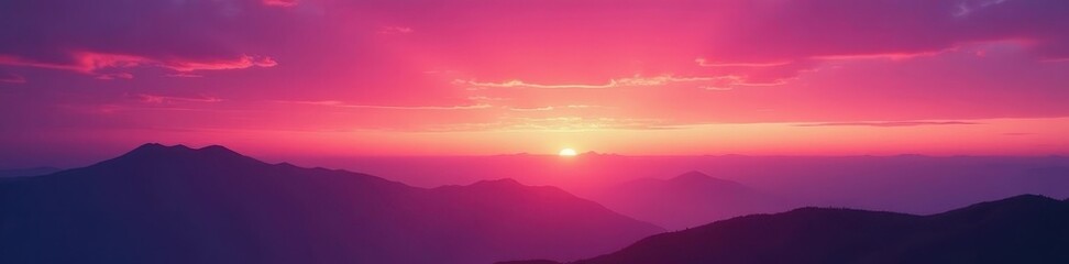 Fototapeta premium Fiery orange and pink hues melt into soft purple twilight sky, golden, twilight