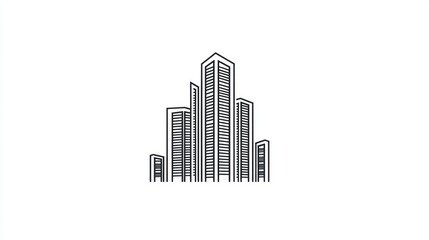 Obraz premium Cityscape skyline illustration; urban architecture design; white background; website graphic