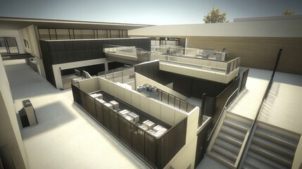 Fototapeta premium Modern Architectural Design: Innovative Shopping Center Concept