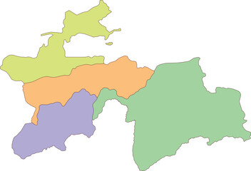 Simple Map of Tajikistan 
