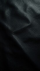 Fototapeta premium Smooth black leather with subtle lines Polished surface, soft sheen , photo, surface, photography
