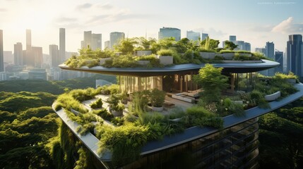 Naklejka premium urban green roofing