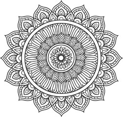 Mandala Coloring pages for adults coloring book illustration, black and white line art, clean lines , no shading,, mandalas in vector outline.eps
