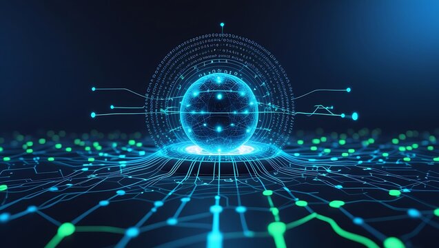 abstract technology background with binary code