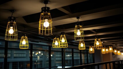 Obraz premium exposed parking garage lights