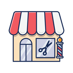 Barber shop building icon vector design template basic RGB