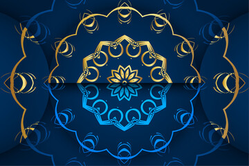Islamic-Inspired Symmetrical Floral Geometric Design

