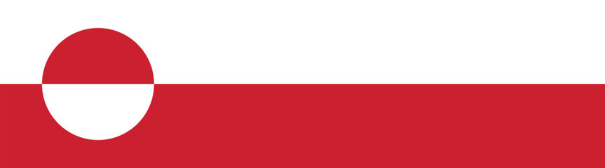 Flag of Greenland. Greenland flag long banner digital vector illustration