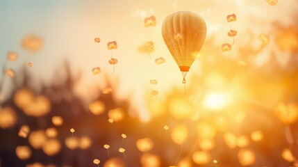 Fototapeta premium rays balloons sun
