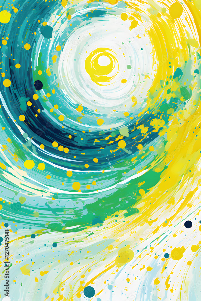 Wall mural yellow green blue and white funky texture design abstract geometric pattern graphics poster backgrou